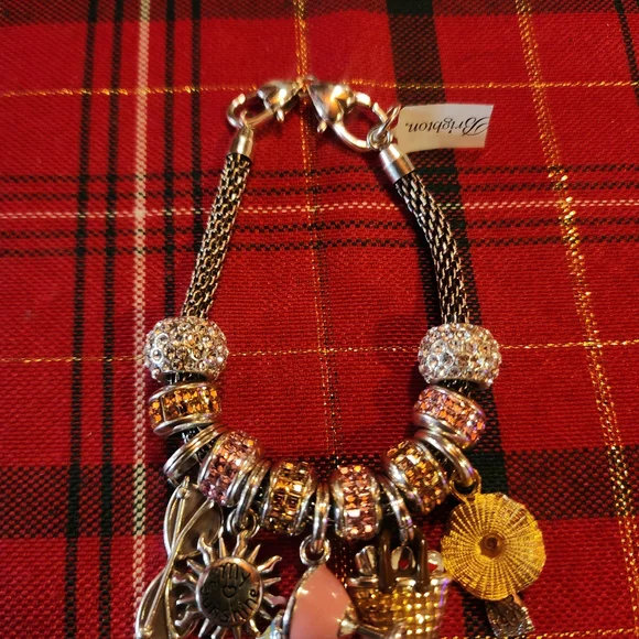 Brighton Silver and Pink Charm Bracelet - Picture 2 of 5